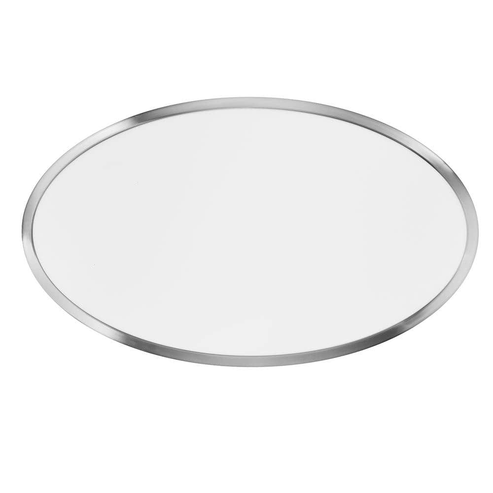 Flexinstall LED 32 in. Brushed Nickel Oval Panel Recessed Ceiling Light for