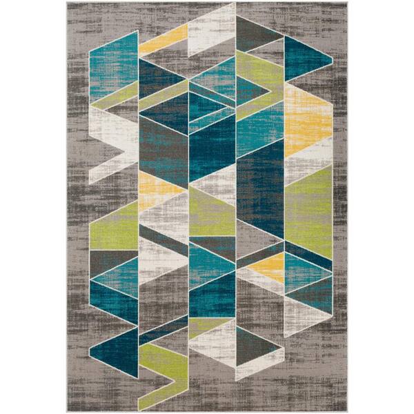Artistic Weavers Noble Teal/Gray 7 ft. 10 in. x 10 ft. 3 in. Geometric Area Rug