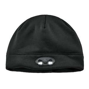 N Ferno 6804 Black Skull Cap Beanie Hat with LED Lights