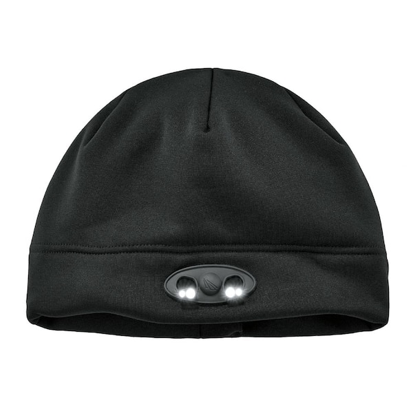 Ergodyne N Ferno 6804 Black Skull Cap Beanie Hat with LED Lights