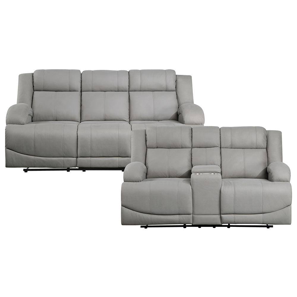 Darcel 81.5 in. W Straight Arm Microfiber Rectangle Manual Reclining Sofa S