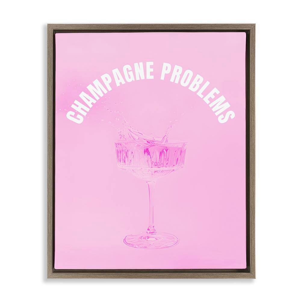 Champagne Problems Pink by House of Lulu Brown Floater Frame Food Graphic Art Print 31 in. x 25 in. price history on PriceWatchPro
