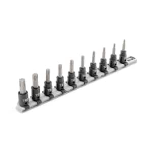 TEKTON 3/8-Inch Drive Triple Square Impact Bit Socket Set – 8-Piece (M4-M12), S2 Steel Bits, CR-V Socket, With Socket Rail, For Impact Wrenches | SIB91104
