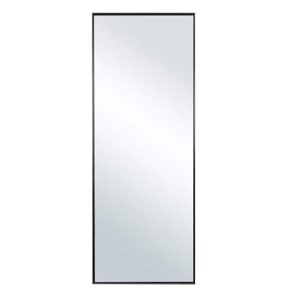 NEUTYPE 64.17 in. x 21.26 in. Oversize Modern Rectangle Oversized Black Metal Framed Full Length Standing Mirror