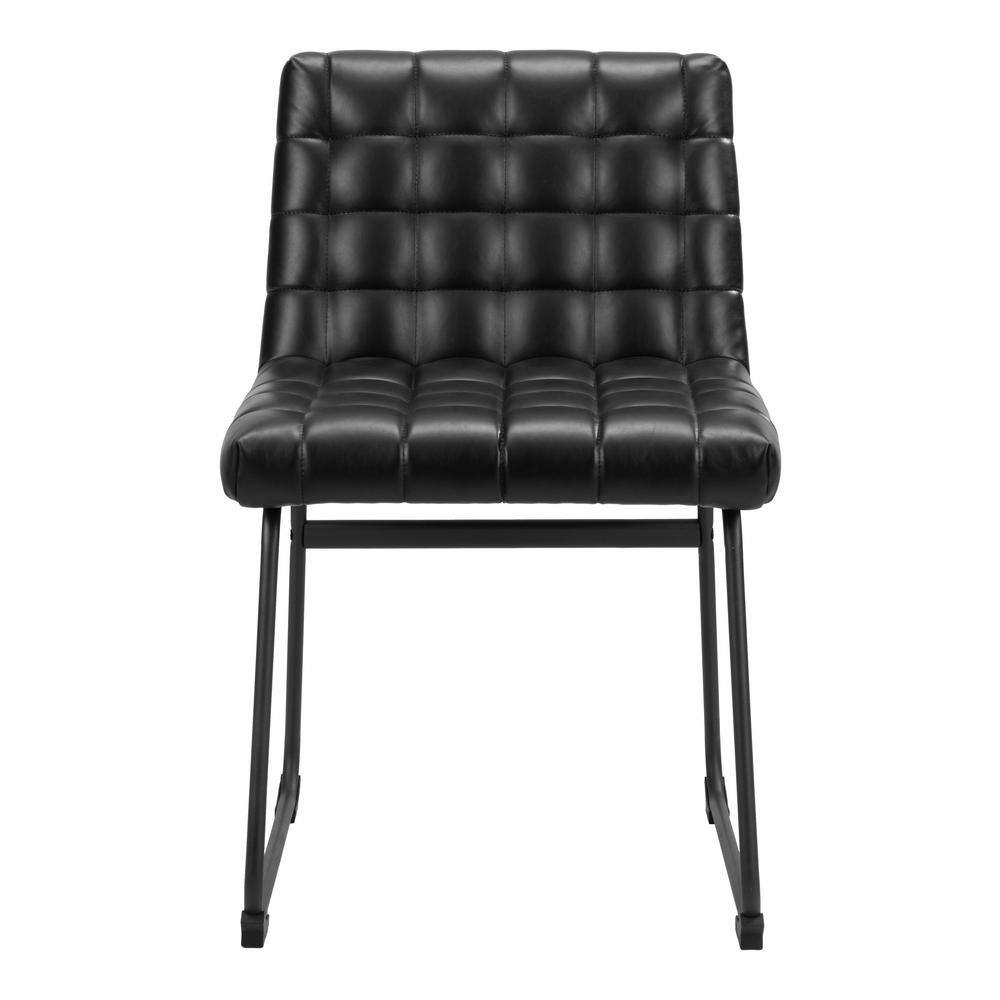 Pago Black Faux Leather Upholstered Side Chair Set