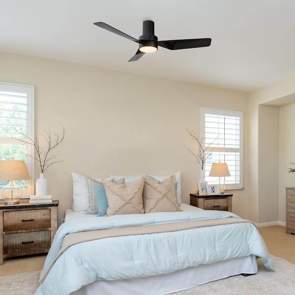 Marion 44 in. Color Changing Integrated LED Indoor Black 10-Speed DC Ceiling Fan with Light Kit and Remote Control