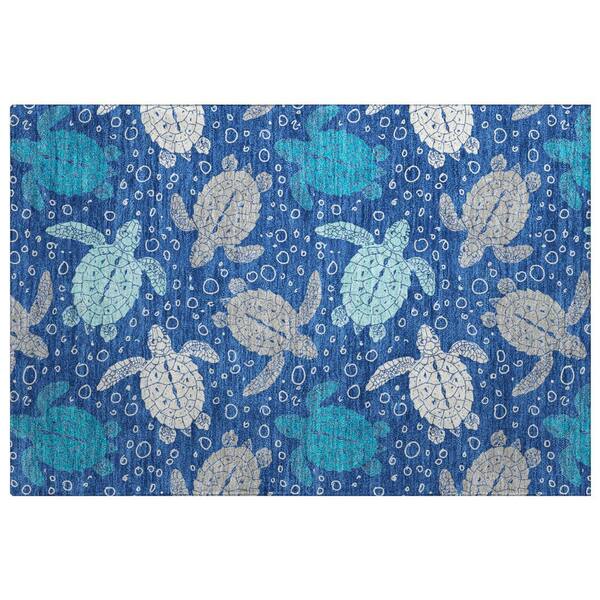 Dream Shag Premium Machine Washable Abstract ADS192 Blue 3 ft. x 4 ft. Area Rug