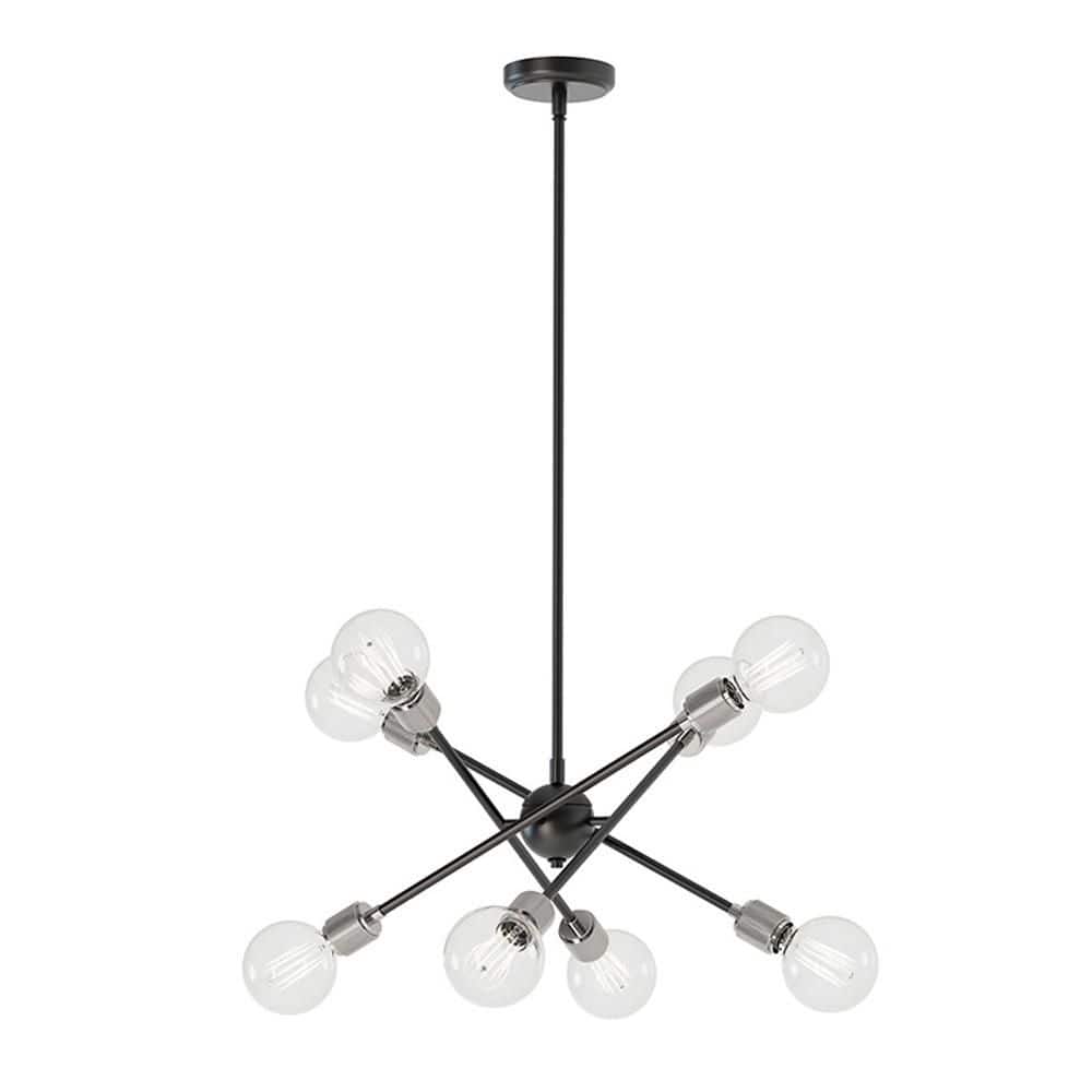 Laterna 8-Light 26 in. Plug and Play Black and Brushed Nickel Chandelier with SkyPlug price history on PriceWatchPro
