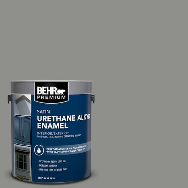 1 gal. #PPU24-20 Letter Gray Urethane Alkyd Satin Enamel Interior/Exterior Paint