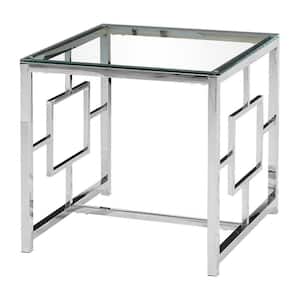 Yasmin 22 in. Silver Square End Table