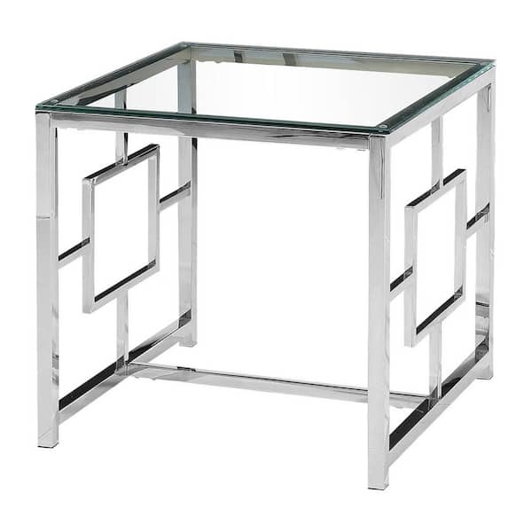 Best Master Furniture Yasmin 22 in. Silver Square End Table