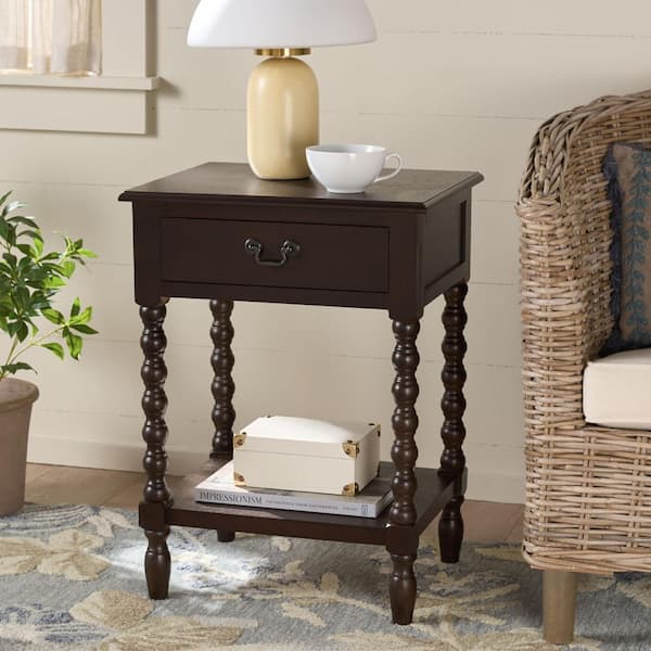 Athena 15.75 in. Dark Chocolate Wood End Table