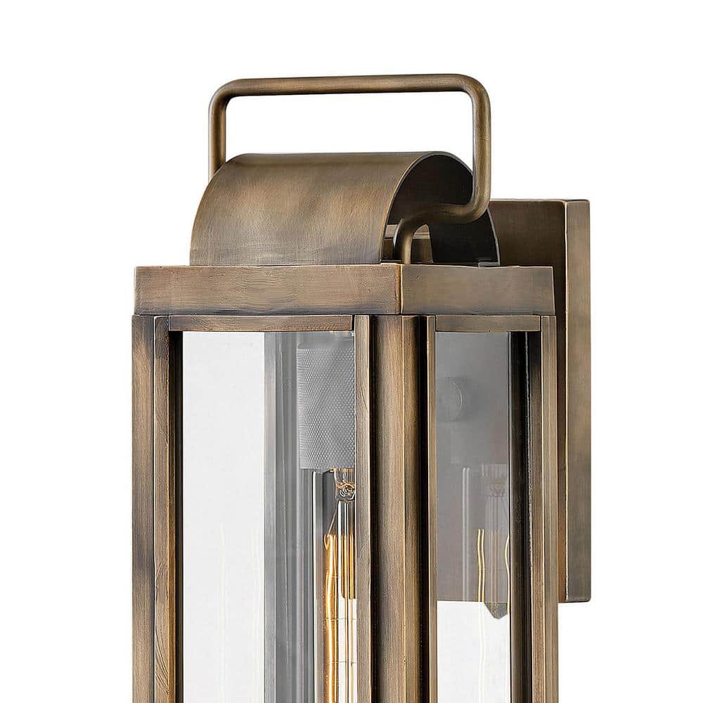 Burnished Bronze Small Outdoor Wall Sconce with Clear Glass