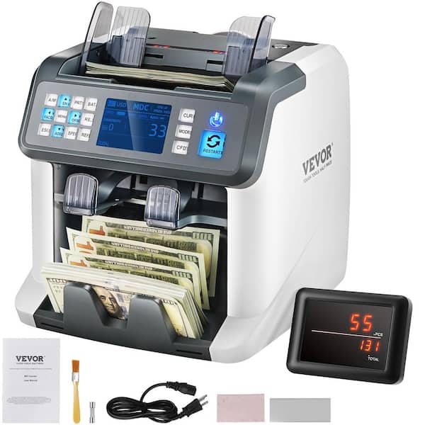 SKYSHALO Money Counter Machine, Bill Counter with Mixed Denomination, 2CIS, SN, UV, IR, MG, DD Counterfeit Detection, Multi
