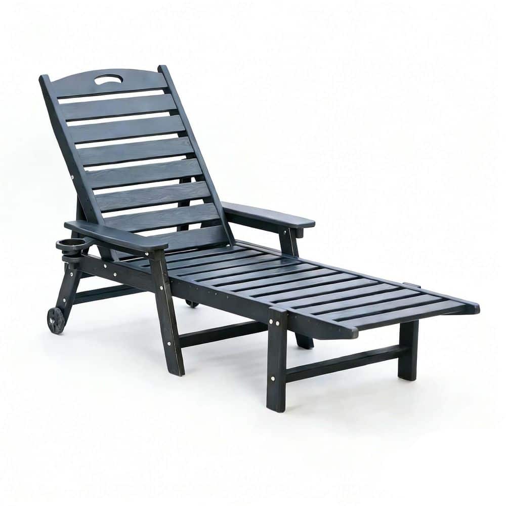 Gray Plastic Outdoor Chaise Lounge with 4-Position Adjustable Backrest, 400 LBS Load Capacity price history on PriceWatchPro