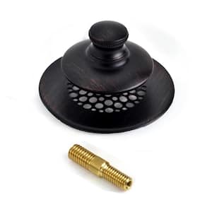 Universal NuFit Foot Actuated Bathtub Stopper w/Grid Strainer and 3/8-5/16 in. Pin Adapter in Bronze