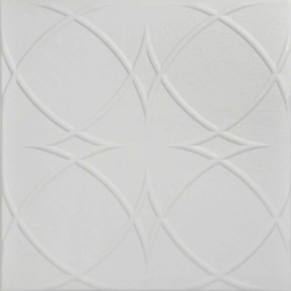 Circles and Stars Dove White 1.6 ft. x 1.6 ft. Decorative Foam Glue Up Ceiling Tile (259.2 sq. ft. /case) price history on PriceWatchPro