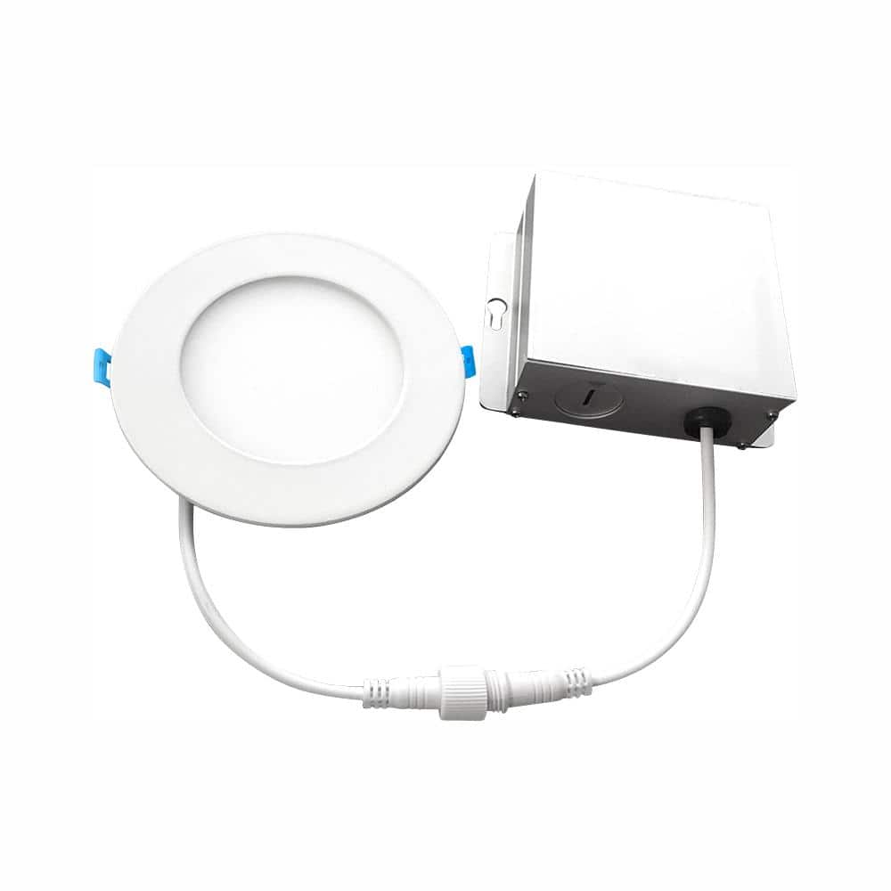 Euri Lighting 4 in. 5000K Color Temperature New Construction IC Rated Canless Recessed Integrated LED Kit for Shallow Ceiling