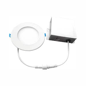 4 in. 5000K Color Temperature New Construction IC Rated Canless Recessed Integrated LED Kit for Shallow Ceiling