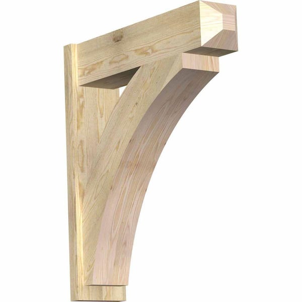 Ekena Millwork 8 in. x 36 in. x 32 in. Douglas Fir Thorton Craftsman Rough Sawn Outlooker