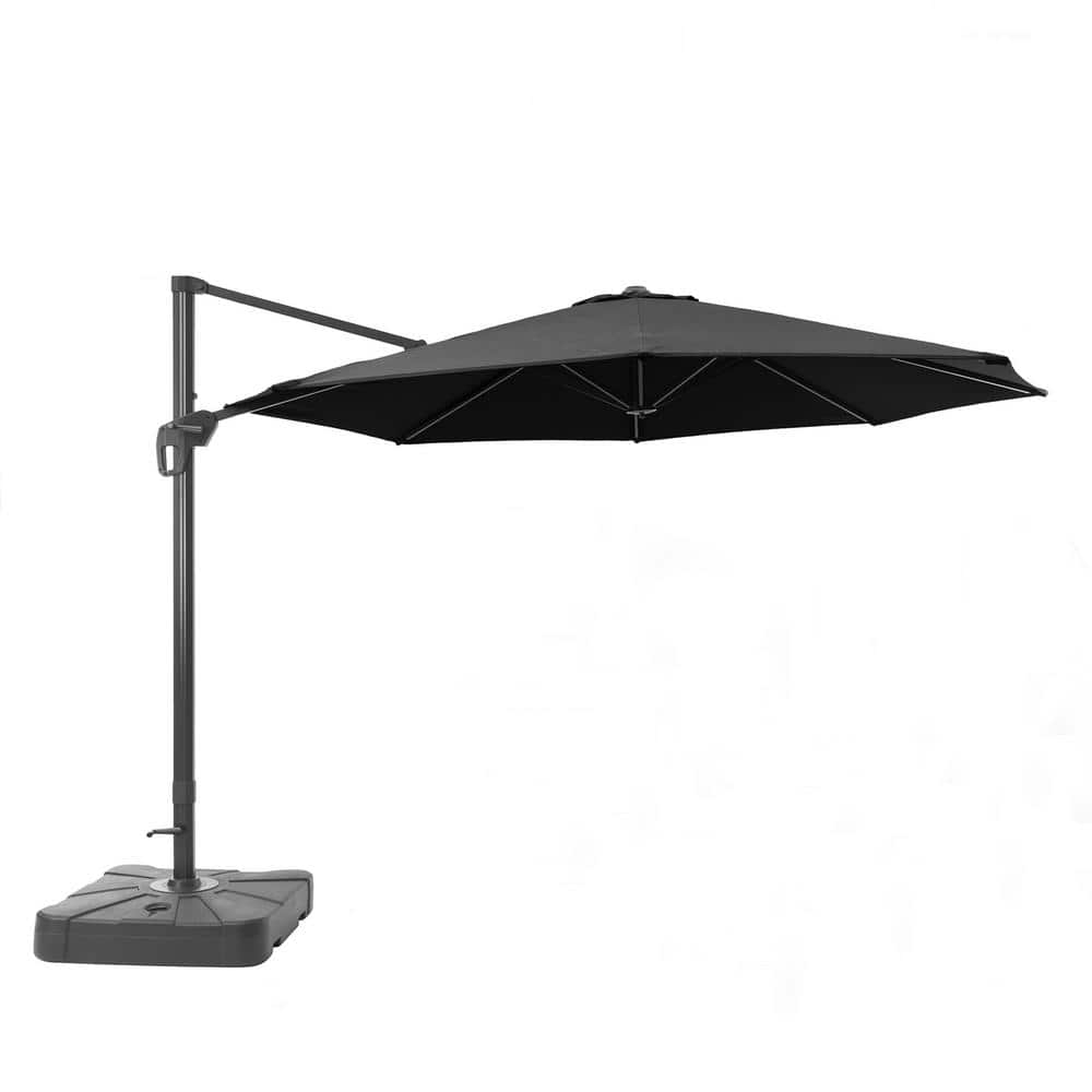 JOYESERY 11 ft. Aluminum Cantilever Patio Umbrella with a Base/Stand ...