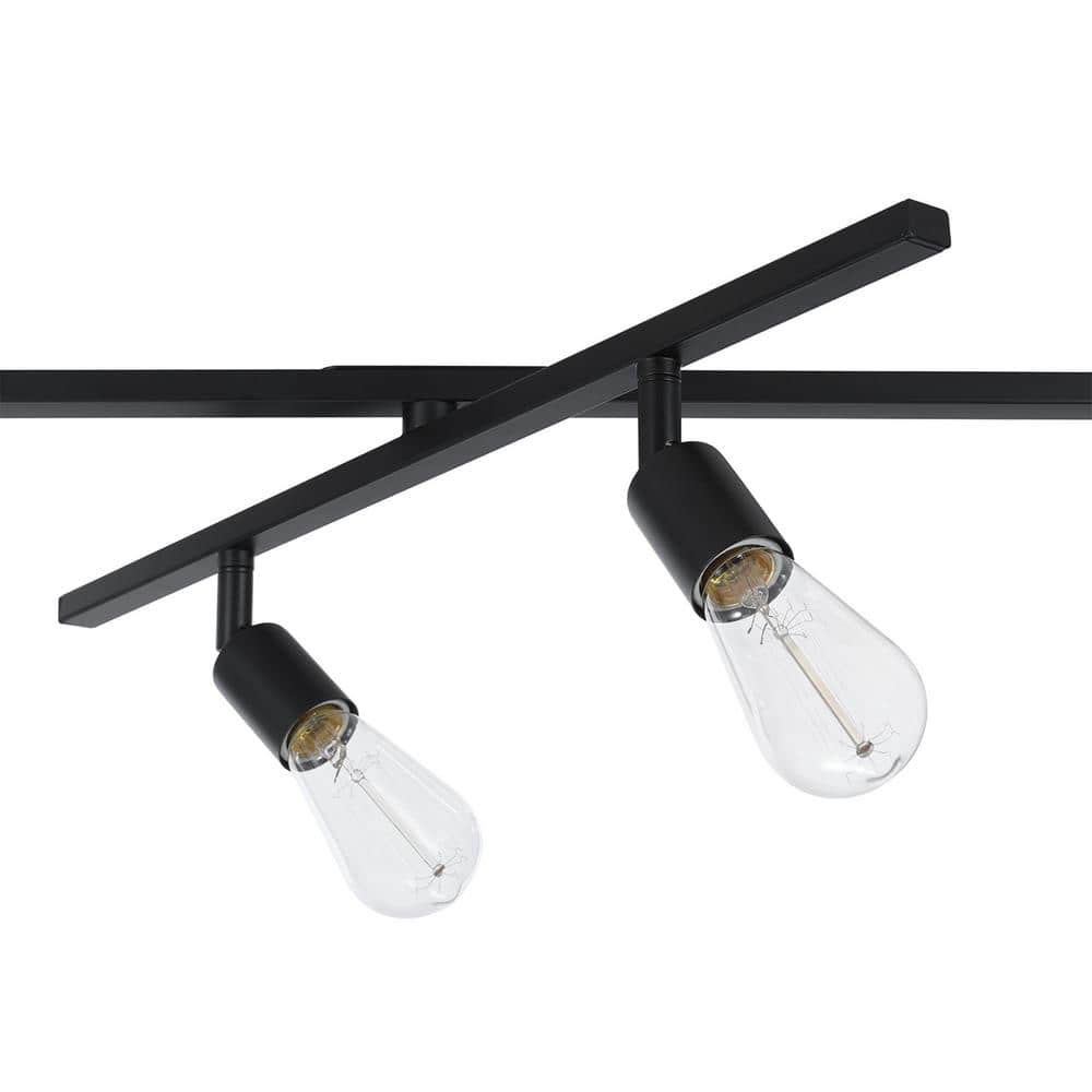Matte Black 6-Light Double Swivel Track Lighting