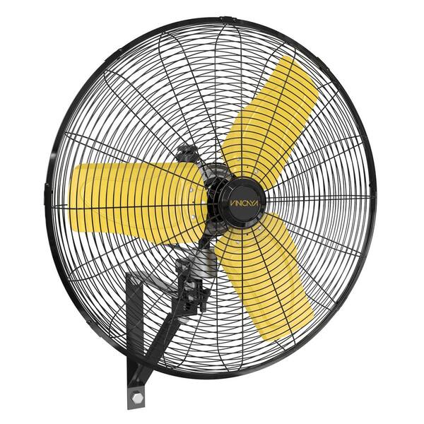 24 in. 3-Speed Oscillating High Velocity Black Outdoor Wall Mount Fan