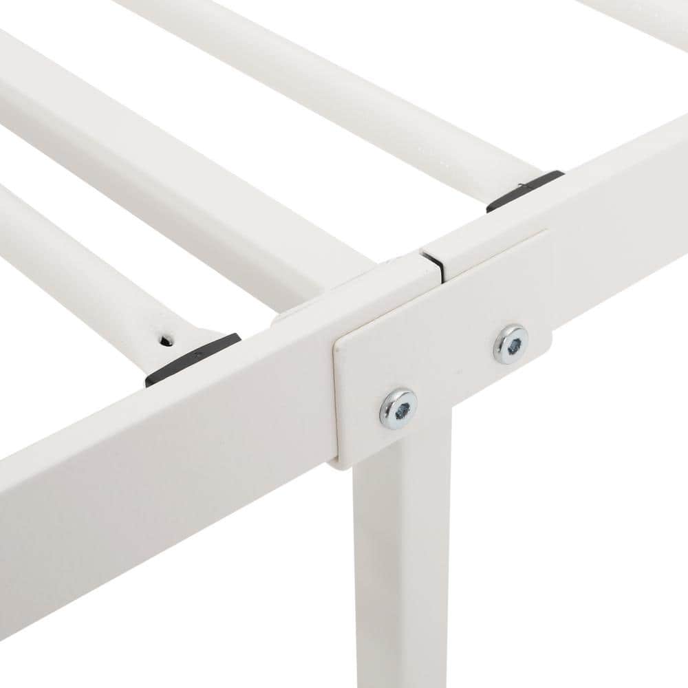 Noble House Krystin Modern King-Size Iron Bed Frame, White
