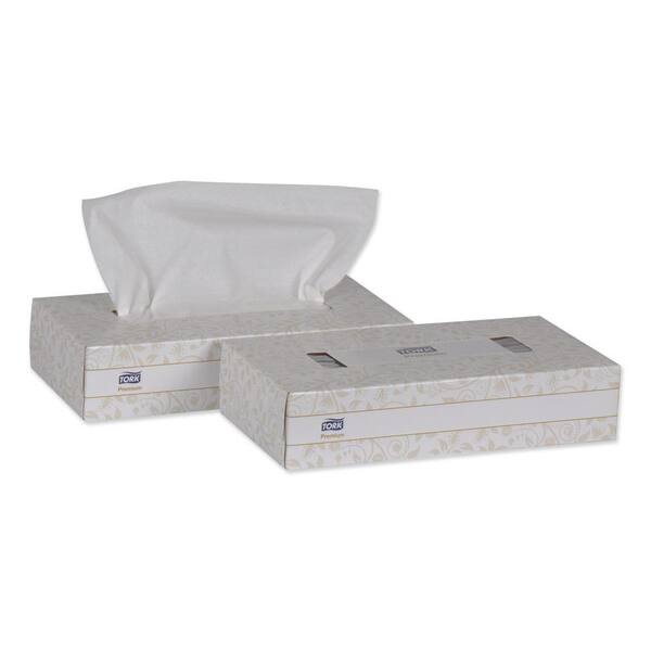Flat Box 2-Ply White SCA Tork Advanced Facial Tissue 100 8.2 x 7.9 Sheets Per Box 30 bx/cs 