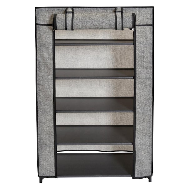 Simplify 22.44-in H 3 Tier 9 Pair Gray Fabric Shoe Organizer in the Shoe  Storage department at