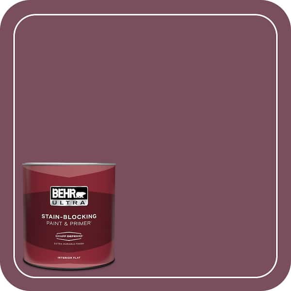 BEHR ULTRA 1 qt. #100D-7 Maroon Extra Durable Flat Interior Paint & Primer