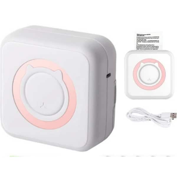 EKIEUDL Pocket Wireless Thermal Printer Portable Mini Sticker Maker Machine, Rechargeable Inkless Photo Printer, Pink