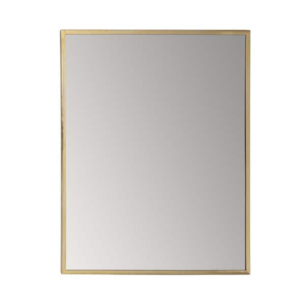 Habitat 24 in. W x 30 in. H Laia Rectangular Frameless Gold Modern Mirror