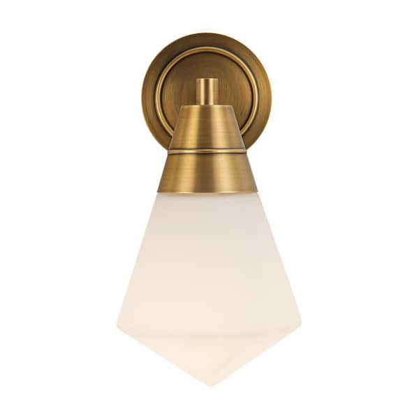 ALORA MOOD Willard 6-in 1 Light 60-Watt Vintage Brass/Opal Matte Glass Vanity Light