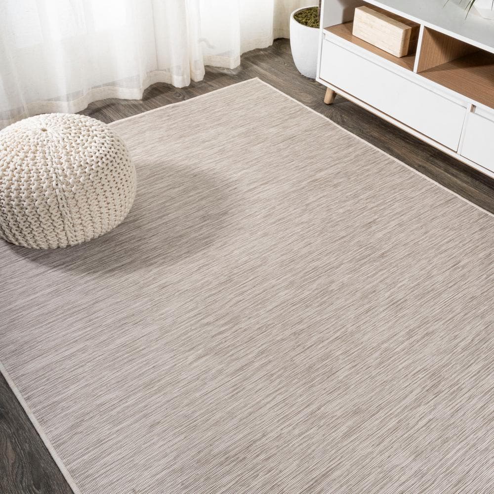 Ethan Modern Flatweave Light Gray 9' x 12' Easy-Care Area Rug