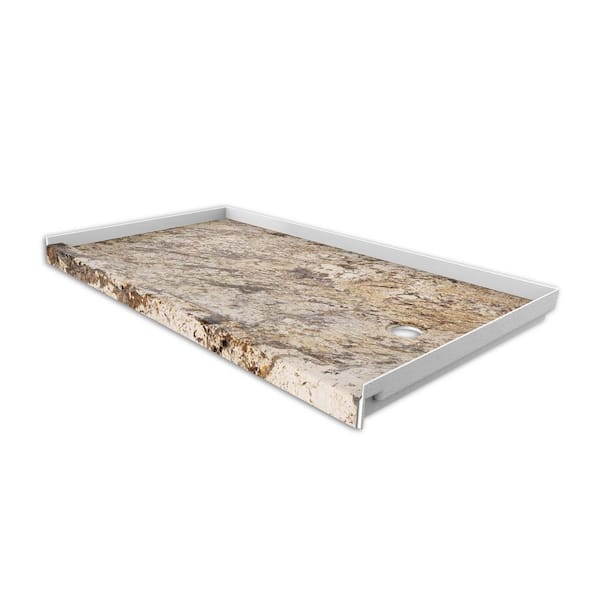 FlexStone 32 in. x 60 in. Single Threshold Shower Base with Right Hand Drain in Golden Beaches