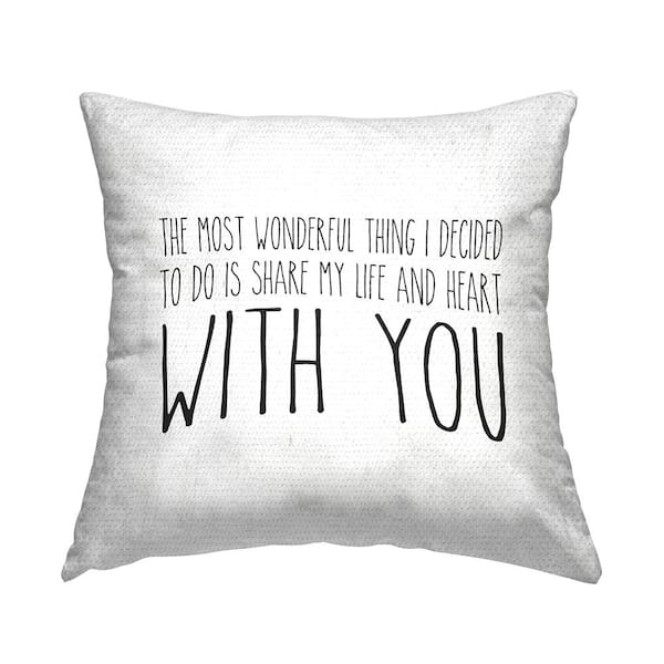 Stupell Industries The Most Wonderful Thing Beige Square Outdoor Throw Pillow