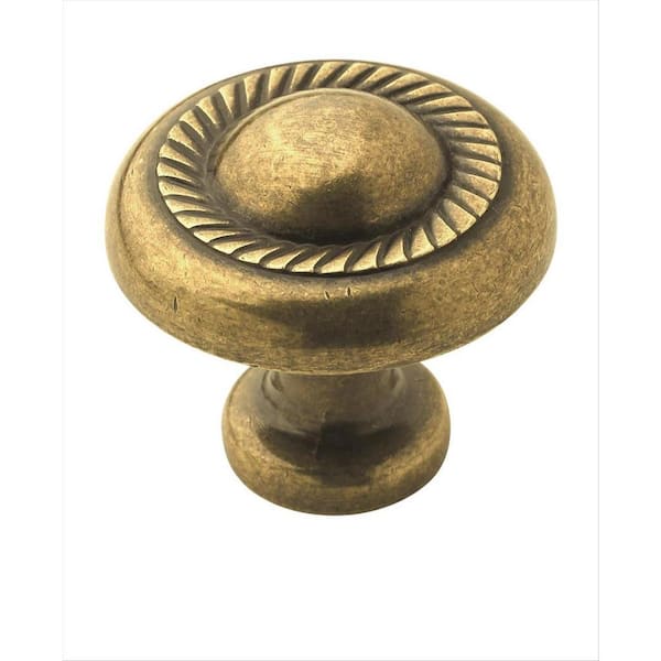 Amerock Allison Value 1-1/4 in (32 mm) Diameter Burnished Brass Cabinet Knob