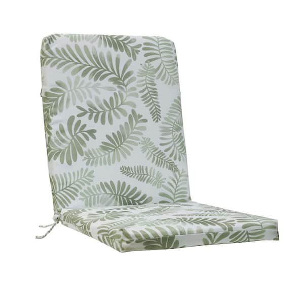 OUTDOOR DECOR BY COMMONWEALTH Outdoor Sage Printed Leaves High Back Cushion 20 x 45-Includes 1-High Back Cushion