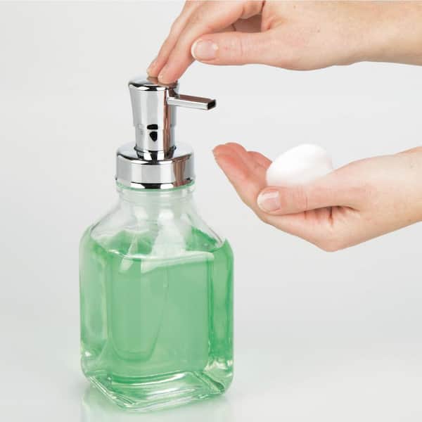 InterDesign Cora Glass Foaming Soap Dispenser Pump for Kitchen or Bathroom Si... 