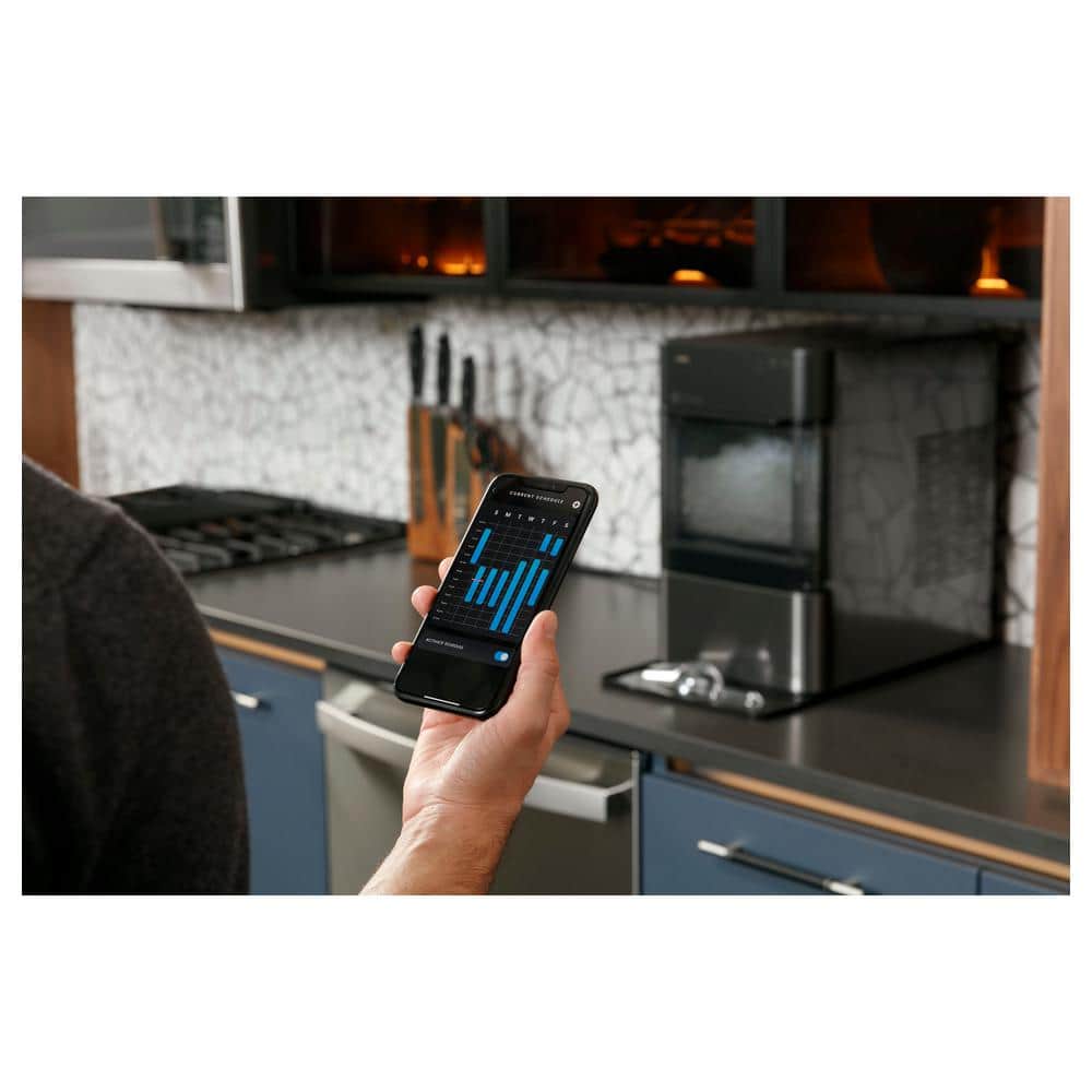 Black Stainless Steel Portable Nugget Ice Maker with WiFi