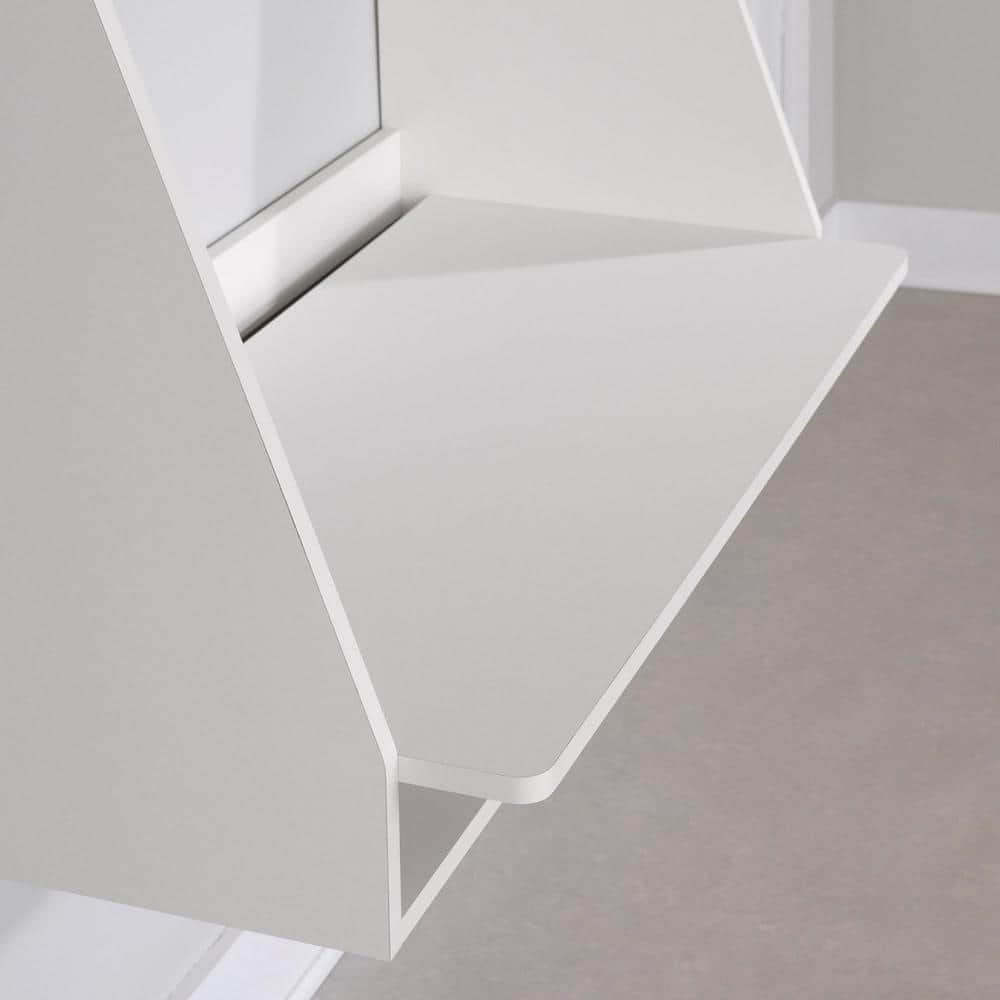 Pure White Wall Mounted Floating Writing Desk