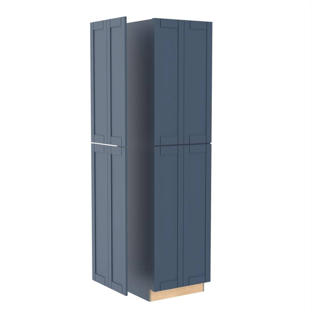 Washington 23.8 in. W x 0.75 in. D x 96 in. H in Vessel Blue Shaker Stock Assembled Pantry Kitchen Cabinet End Panel price history on PriceWatchPro