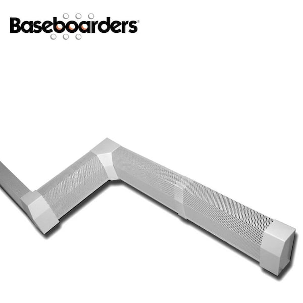 Baseboarders Basic Series 4 ft. Galvanized Steel Easy Slip-On Baseboard Heater Cover in White