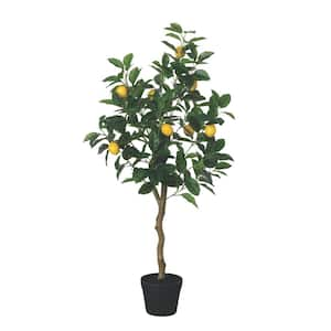 3 ft. 5 in. Artificial Lemon Tree in Pot