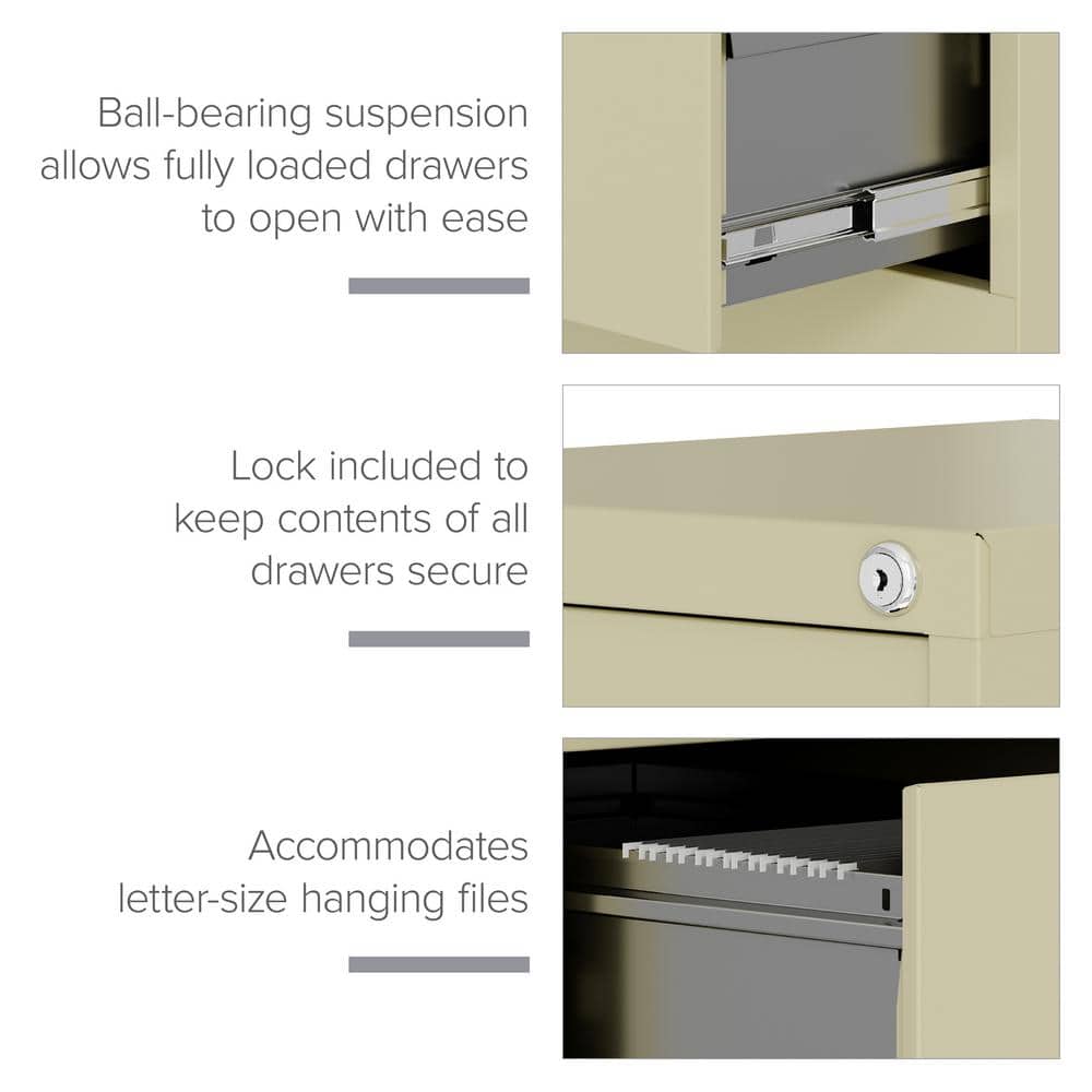 Putty 28" Vertical 2-Drawer Lockable File Cabinet