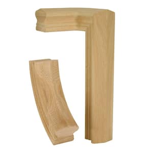 Stair Parts 7571 Unfinished White Oak Left-Hand 2-Rise Quarter-Turn Handrail Fitting