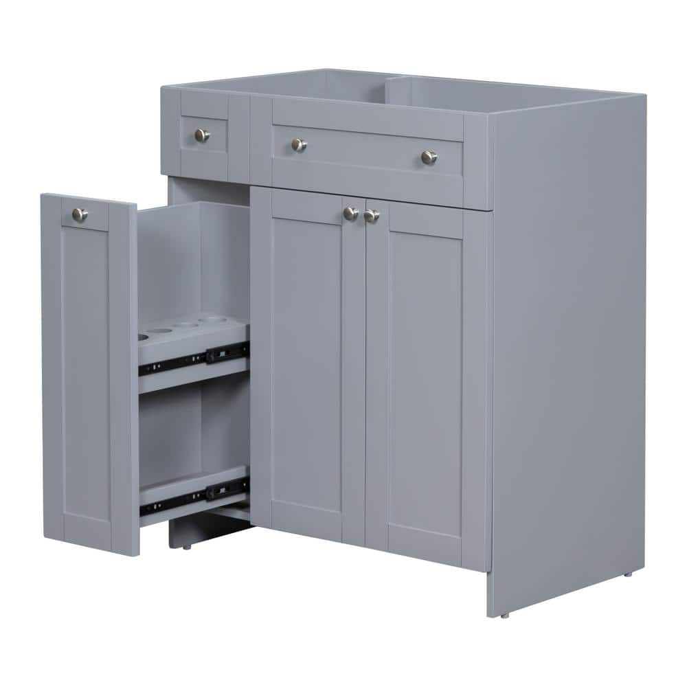 29.6 in. W x 17.8 in. D x 33 in. H Modern Solid Wood Bath Vanity Cabinet wi