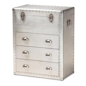 Serge Silver Storage Cabinet with 3-Drawers
