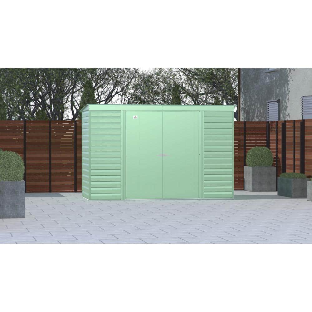 Green Galvanized Steel 10 x 4 ft Storage Shed